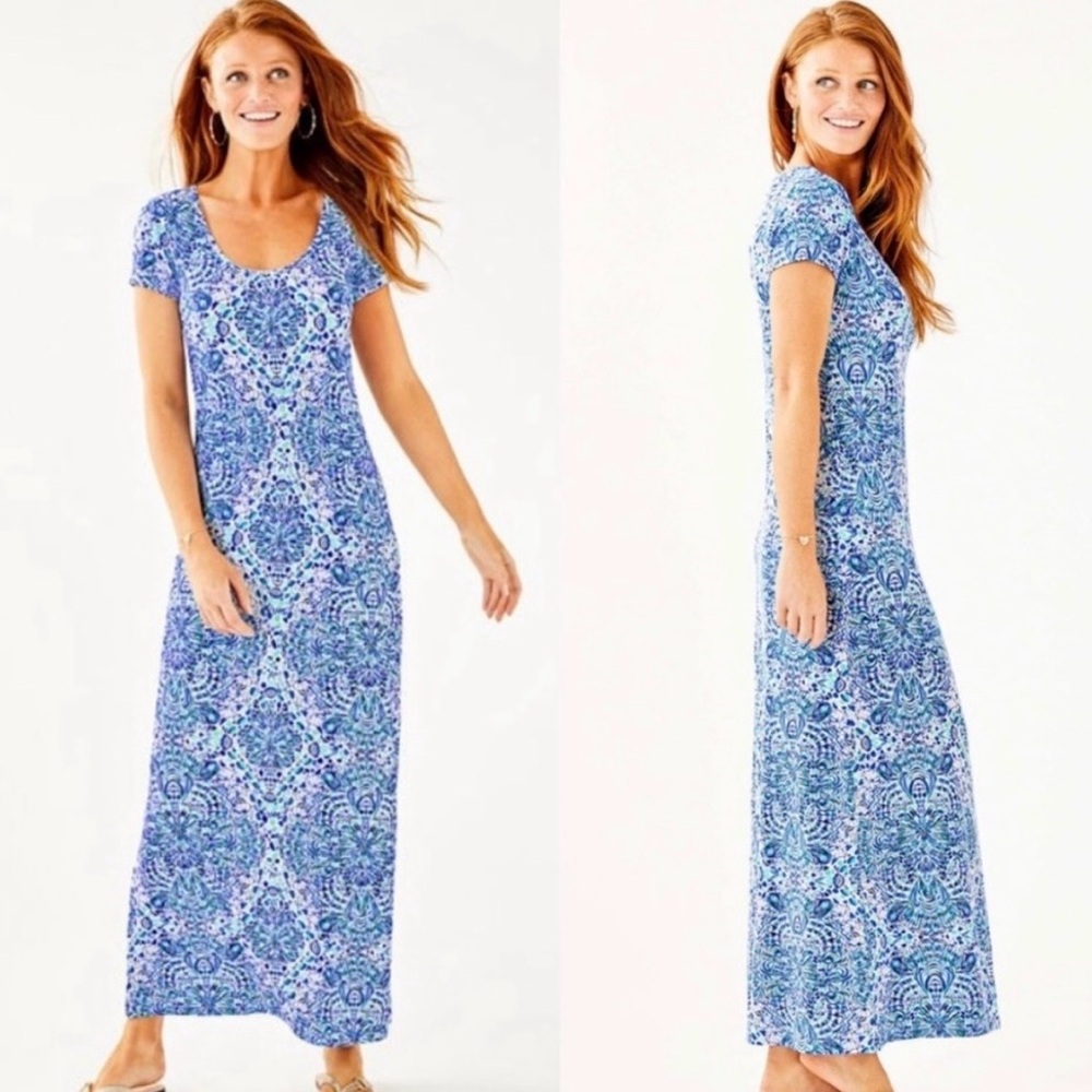 Lilly Pulitzer Wynne Maxi Dress Call My Shell Phone XS NWT